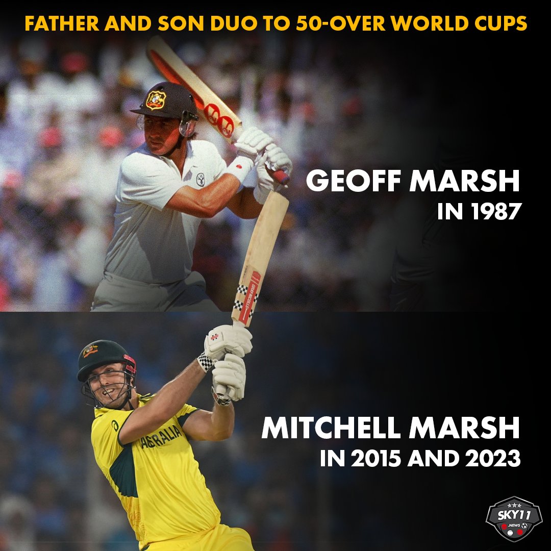 sky11official's tweet photo. Geoff Marsh and Mitchell Marsh: The father-son duo who won the 50-over World Cups in 1987 and 2015, 2023.
#SKY11 #GeoffMarsh #MitchellMarsh #INDvsAUS #India #Australia #WC2023 https://t.co/Ykrlpmj53F