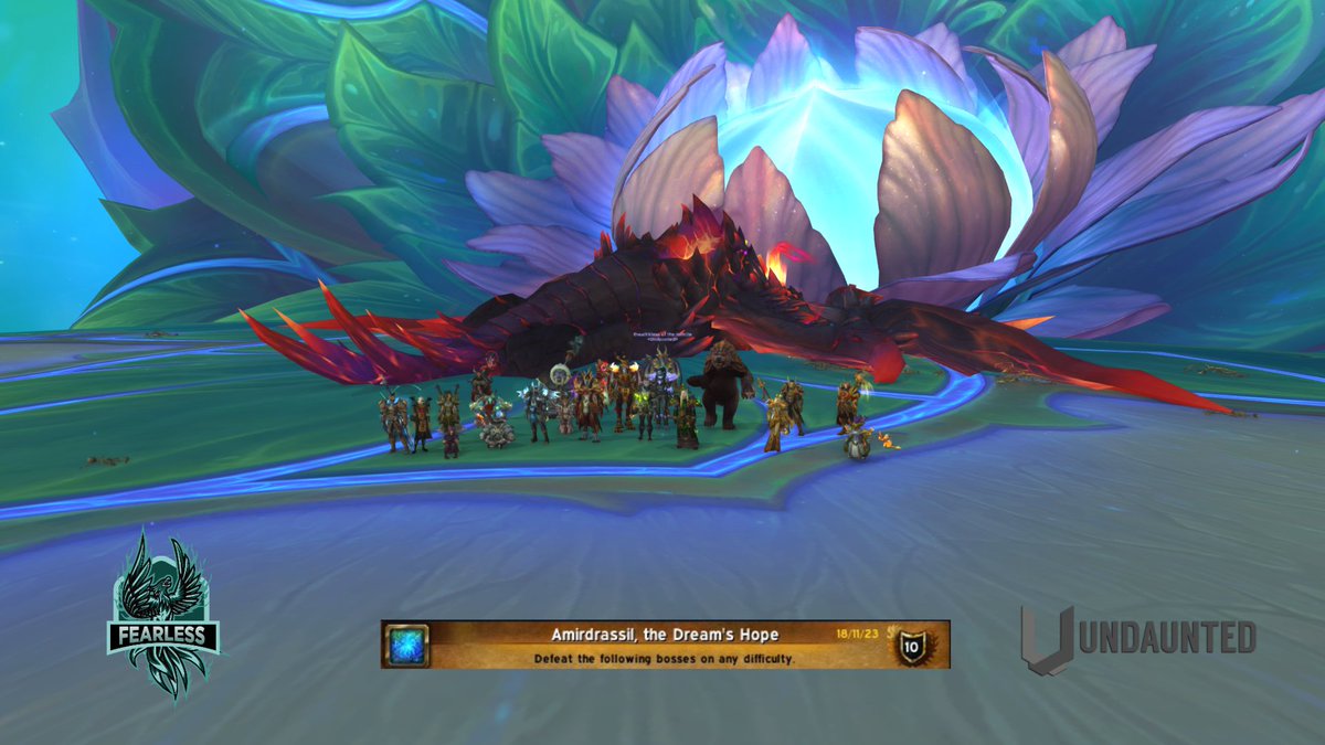 UndauntedGuild's tweet photo. Our other team, FEARLESS (EU), started their Amirdrassil progression last Friday and Saturday- they have gotten 9/9 Normal and are at 3/9 Heroic! Congrats on the Fyrakk kill!!! 

STEADFAST (NA) now needs to catch up! 

#Dragonflight #UndauntedGuild #Amirdrassil #RWF https://t.co/HmcW02PZir