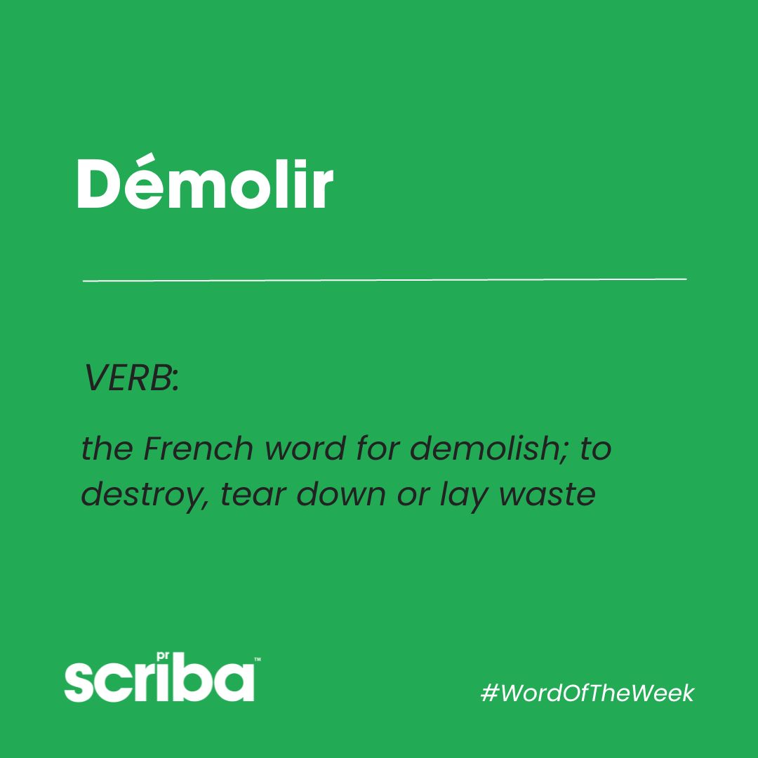 Word of the Week: Démolir

Recent #news from the Scriba press room saw <a href="/RVA_Group/">RVA Group</a> facilitating a complex #demolition project for French energy leader GazelEnergie. 🧨

Read about the project:  scribapr.com/press-room/rva…
