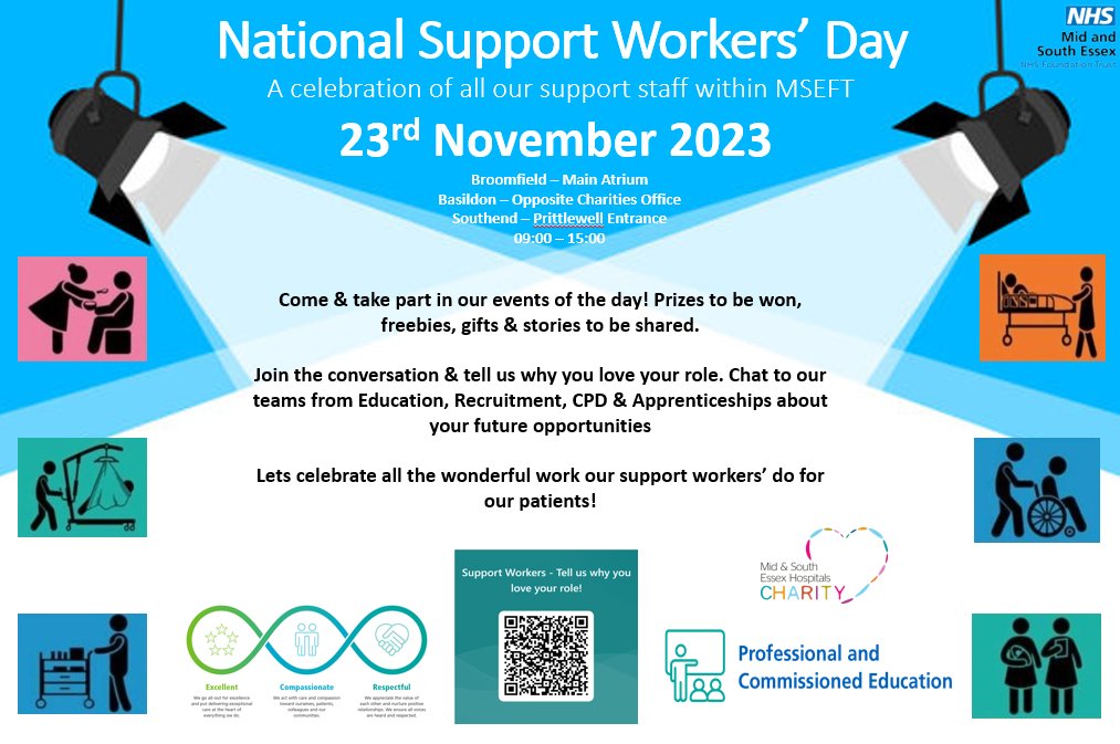 We cannot wait to celebrate all our fantastic Healthcare Support Workers on Thursday 23rd November <a href="/MSEHospitals/">Mid and South Essex NHS Foundation Trust</a> 
Come and get involved in all the activities on the day at all sites!