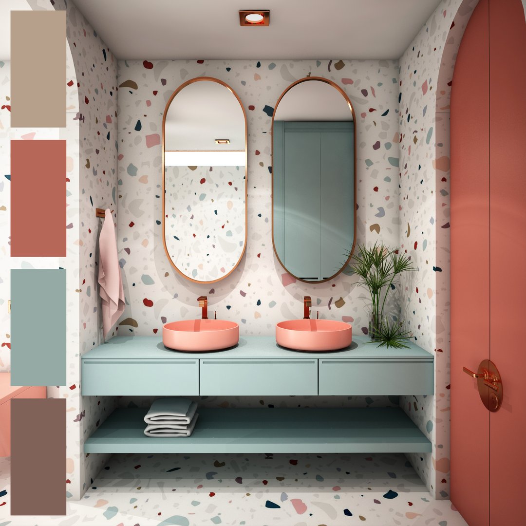 wenmcnally's tweet photo. Don't be afraid to play with color in your bathroom! #HomeTrends https://t.co/G6wZEL6b3K