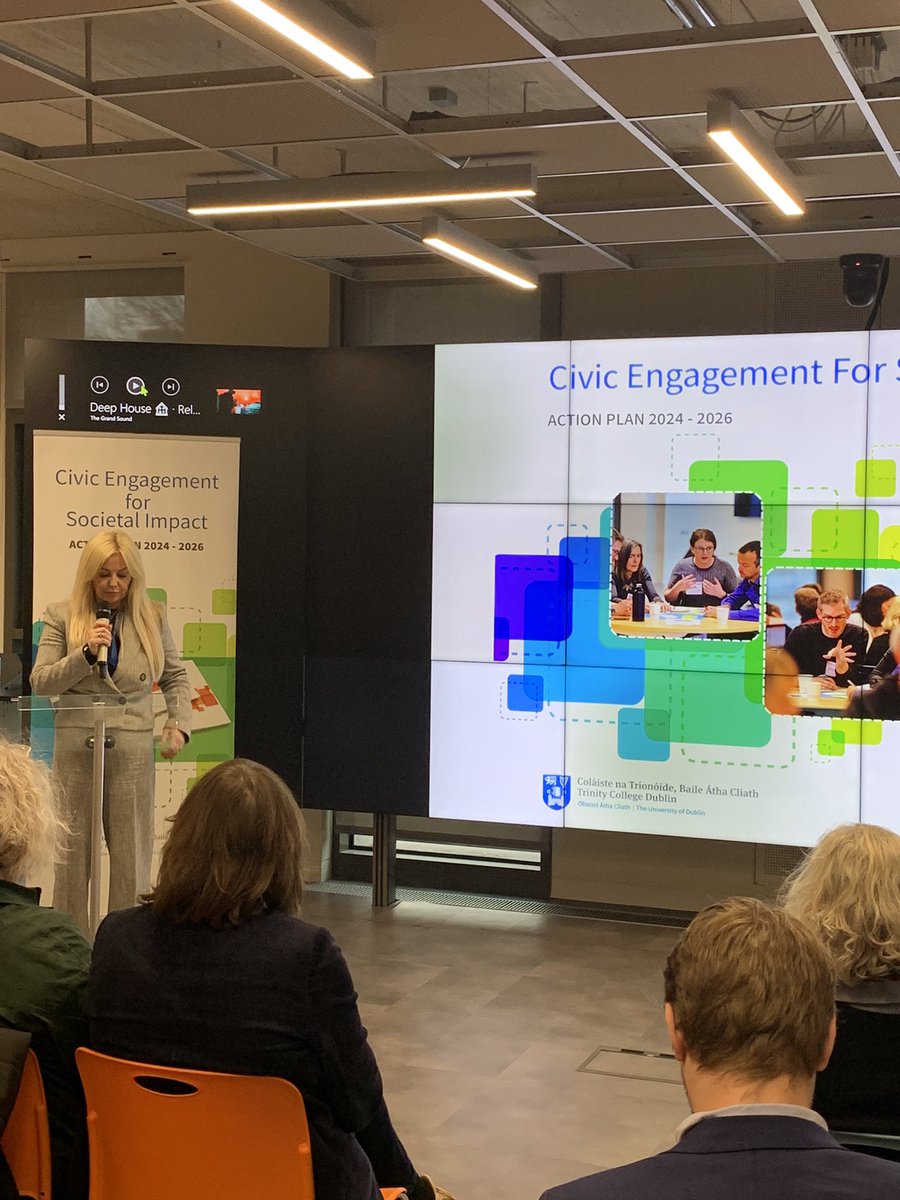 Launch of the much needed “Civic Engagement” policy @tcddublin led by @Prof_Jo_Ivers and her team. Community engagement and societal impact. @LindaDoyle