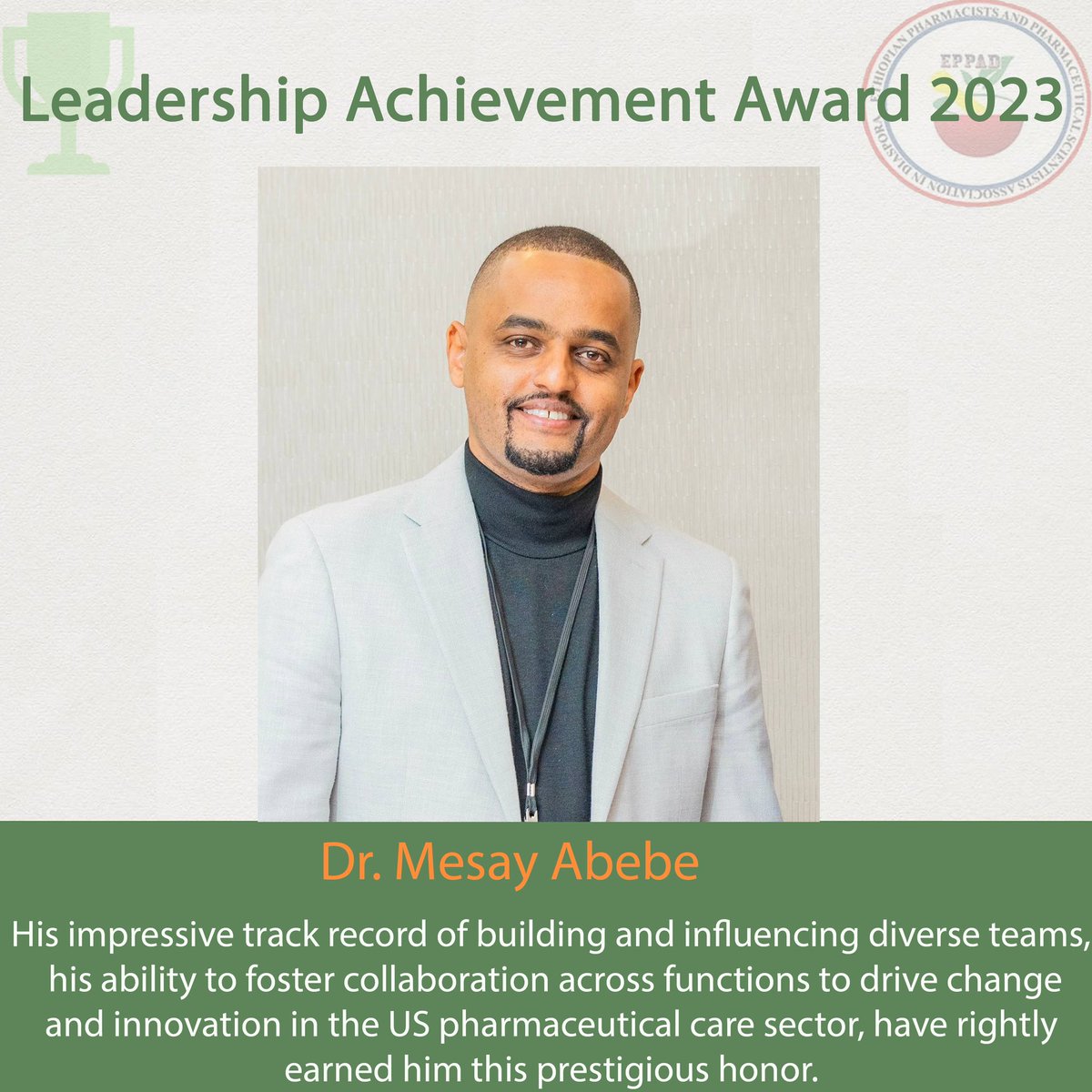 EPPAD1's tweet photo. At the 2023 EPPAD Annual Conference, we honored five remarkable individuals across diverse categories. Congratulations to this year's EPPAD Excellence Awardees! @Benyam_Muluneh @Mesay2020 🏆 #EPPADAwards #AchievementCelebration https://t.co/yE46K5X3rR
