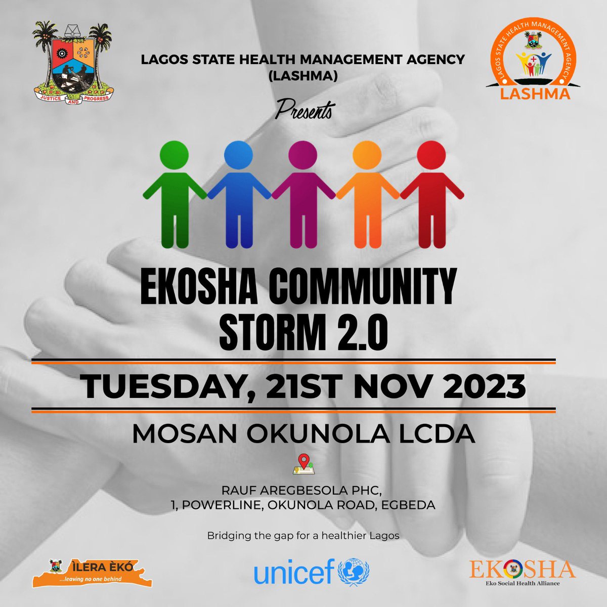 LagHealthScheme's tweet photo. Mosan Okunola LCDA, We are coming to you TOMORROW!!!
.
EKOSHA COMMUNITY STORM
Gear up!!
We are coming to your community!!!
EKOSHA, bridging the gap for a healthier Lagos.
.
#ekosha #health #LASHMA #ILERAEKO https://t.co/R7FDpit7jr