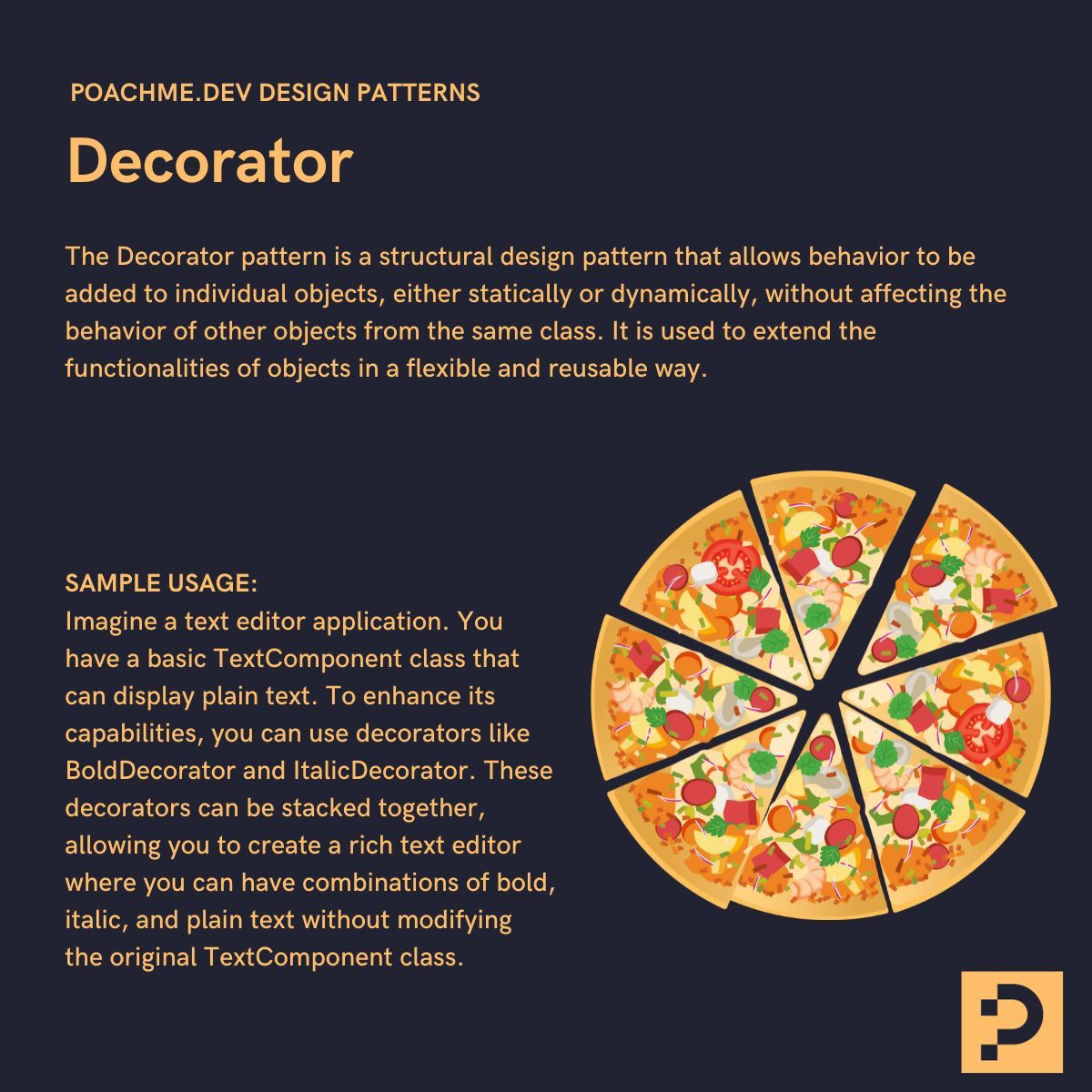 PoachMeDev's tweet image. Unlock the power of clean code and efficiency with our weekly software design pattern tips! 🚀 #CodeSmarter #DesignPatterns