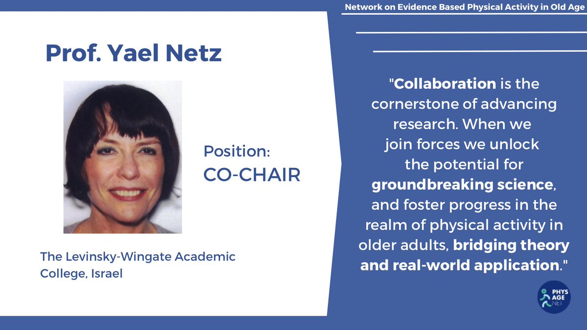 Continuing our 'We asked our members' series, we're featuring our Action's Co-Chair, Yael Netz. Her primary motivation for being part of #PhysAgeNet is collaboration. Here's what she had to say:
#activeaging #exersiceismedicine #COST