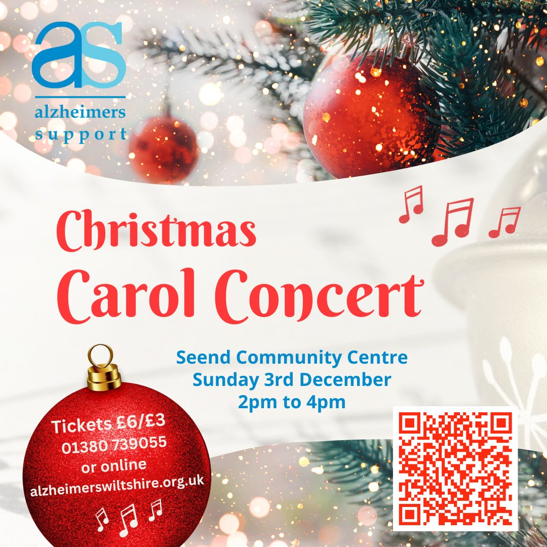 Just two weeks until our Christmas concert! Music by Mistral, singing by <a href="/fwhitt246/">Frankie Simpkins</a> and carols for everyone to join in 🎶
Tickets from bit.ly/3QPSHdw
<a href="/VisitWiltshire/">VisitWiltshire</a> @AboutWilts2023 <a href="/MusicforDemUK/">MusicforDementia</a> @AgeUKWiltshire <a href="/AndrewJackCEM/">Devizes & Marlborough Community Engagement Manager</a>