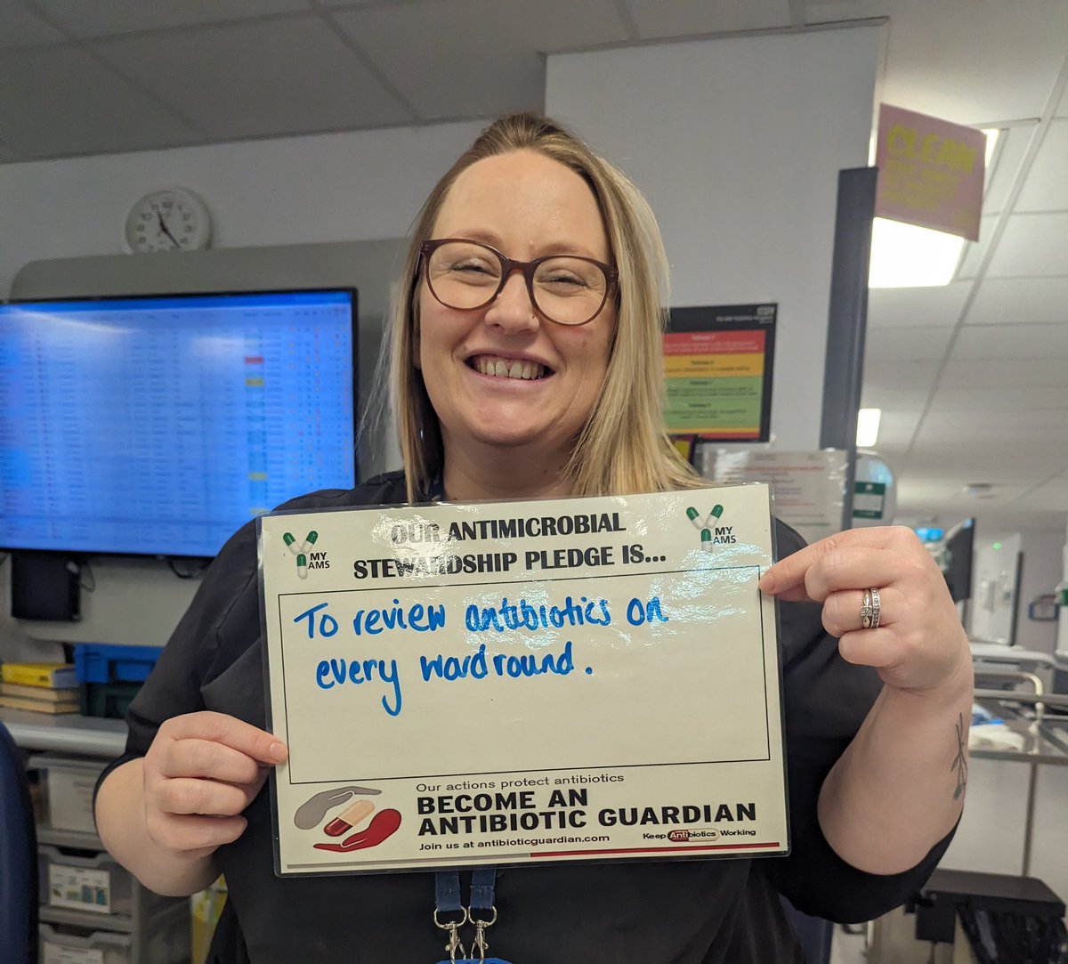 MYPharmaJoe's tweet photo. Out reviewing patients on day 1 of world antimicrobial awareness week 23. Great to see so many different professionals making pledges to help protect antibiotics @MidYorkshireNHS @AauPgh @myttAMS #WAAW23 https://t.co/J1ANDTDJzR