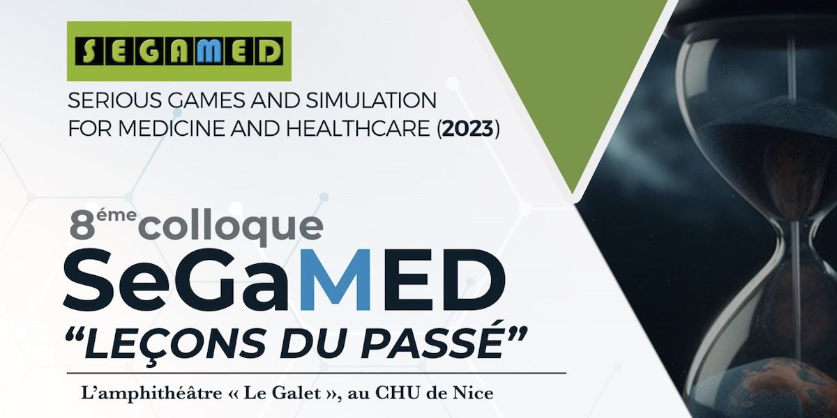 8ᵉ COLLOQUE SUR LA GAMIFICATION, LES JEUX SÉRIEUX ET LA SIMULATION EN SANTÉ - 
Le thème de SeGaMed 2023 est « Leçons du passé » : 29 et 30 nov. — Amphithéâtre "Le Galet", au CHU de Nice. 
Conférences libres et gratuites. 
segamed.eu/WordPress/sega…