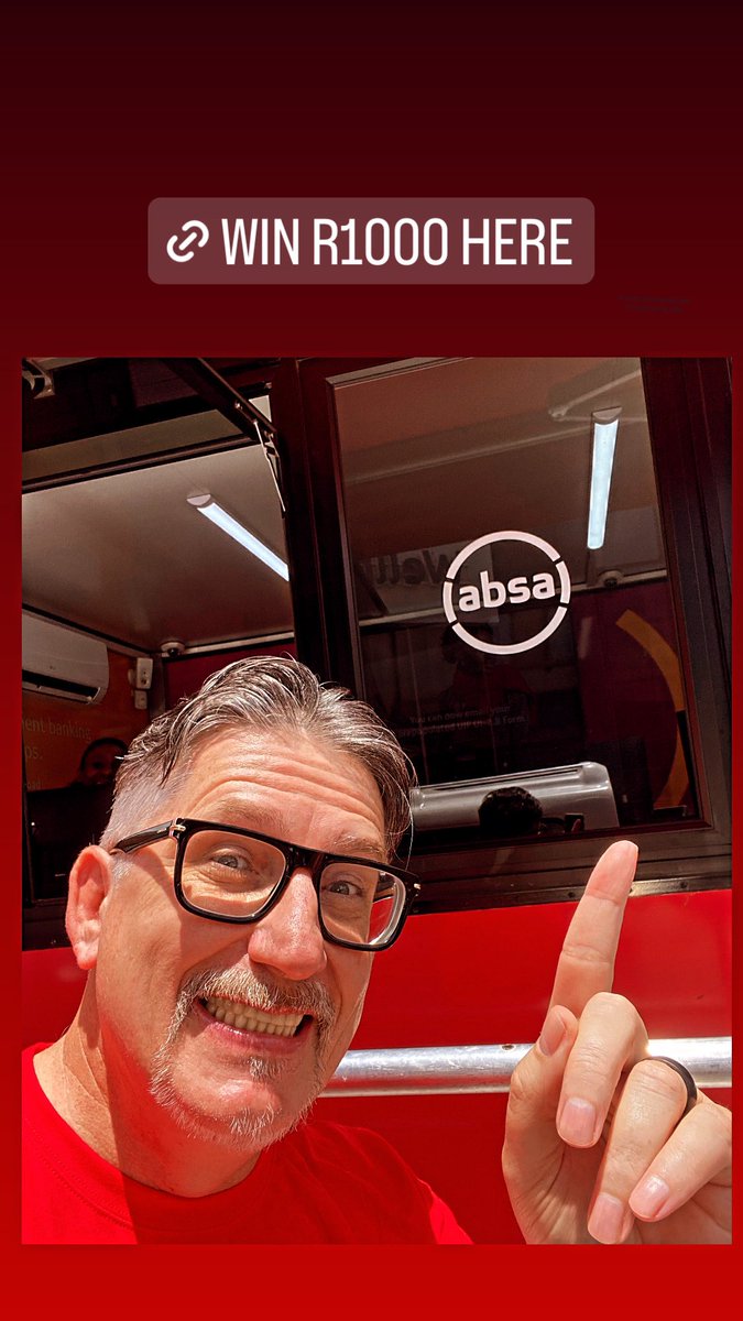 Win R1000,00 HERE!!! facebook.com/share/p/utGCH4… Post your selfie outside your Absa to win. #AbsaCardQuest @AbsaSouthAfrica @ECRBreakfast @ecr9495