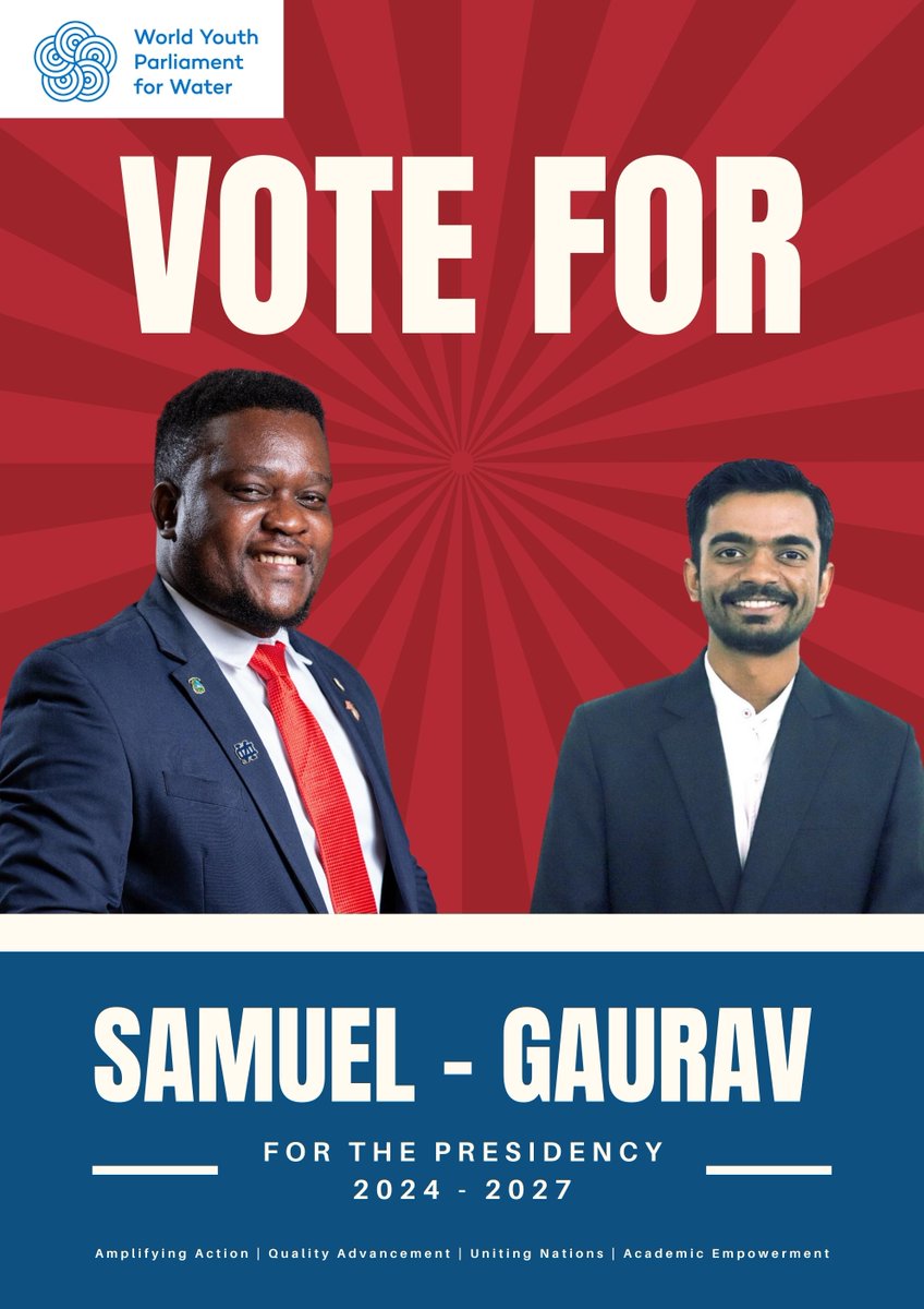 #SamuelGaurav 🚀 Ready to amplify action in the world of water? Vote for Samuel and Gaurav as they unite nations, advance quality, and empower the next generation of water leaders. 🌍💙 #TeamAQUA #VoteToday #WaterLeaders #GlobalChangeMakers 🗳️💧