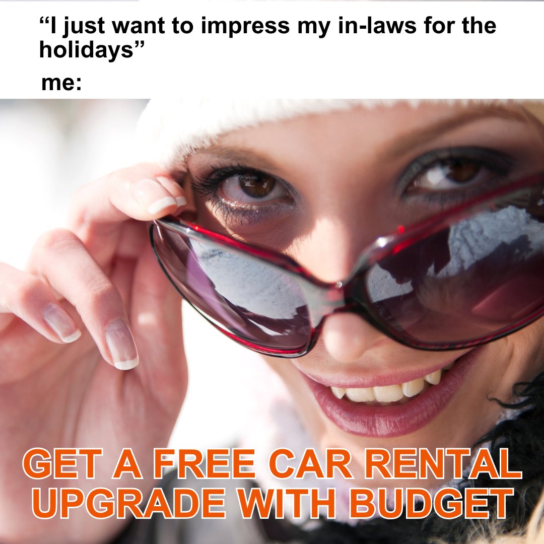 Renting a car during the holidays when you are out of town & getting a FREE rental upgrade is just too good of a plan to pass it up. Learn More: budget.com/en/offers/us-o… #WeKnowTheRoad #BudgetCarRental #traveltips #holidaytravel #meme