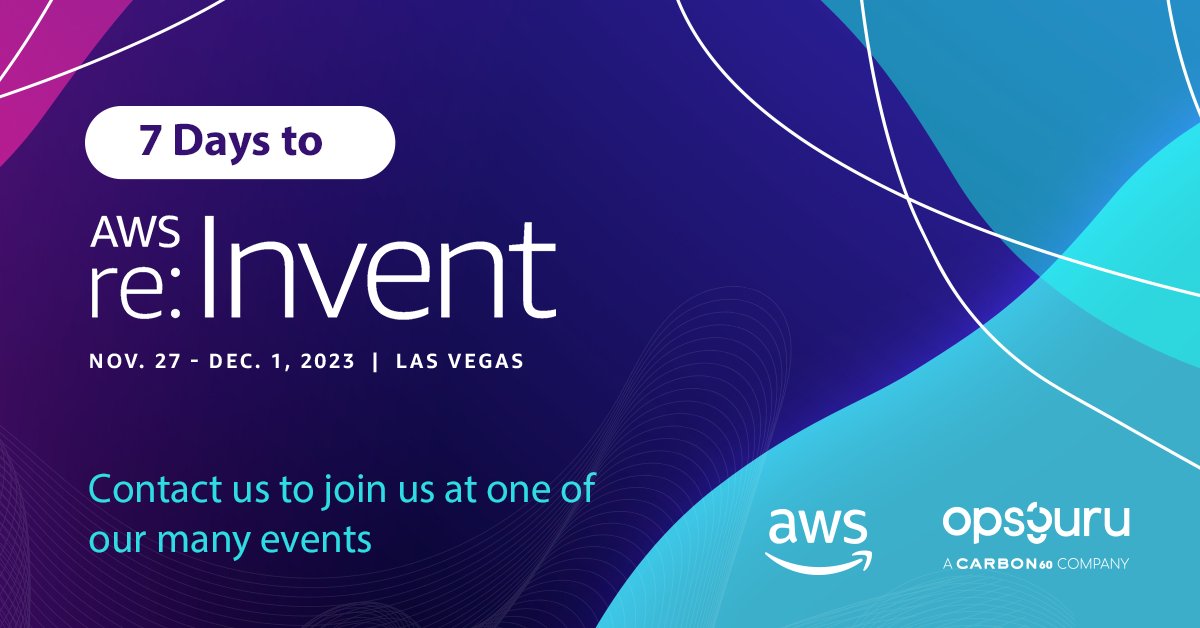Only one week to go! The countdown to #AWS re:Invent is on! Are you ready to soar higher in the #cloud? Meet us at re:Invent and let's take your business to new heights! There’s still time to join us there. Secure your spot today!