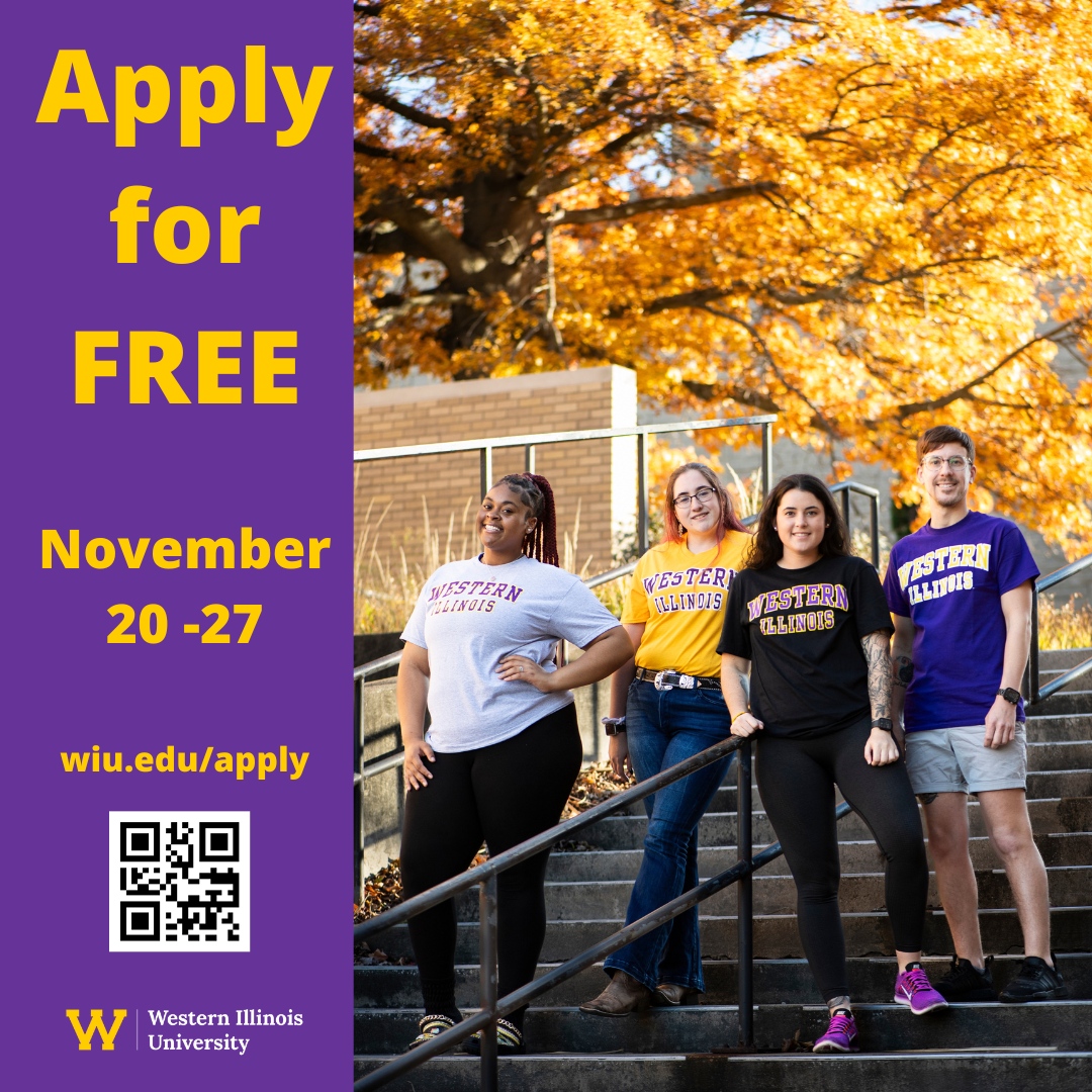 We are thankful for our Leathernecks! Apply for free to join the Leatherneck Nation from November 20 to 27. This waiver is for undergraduate domestic applications only. #wiu #wiuadmissions #thankful