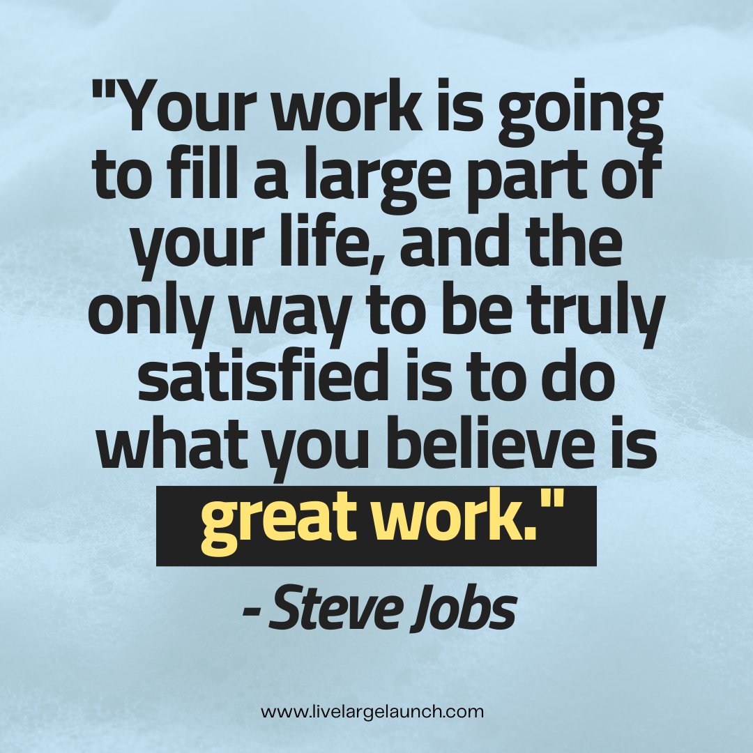 Steve Jobs knew it best: Find your passion, do great work, and make your life truly satisfying. 🚀💼 #PassionAndPurpose #SteveJobsQuotes