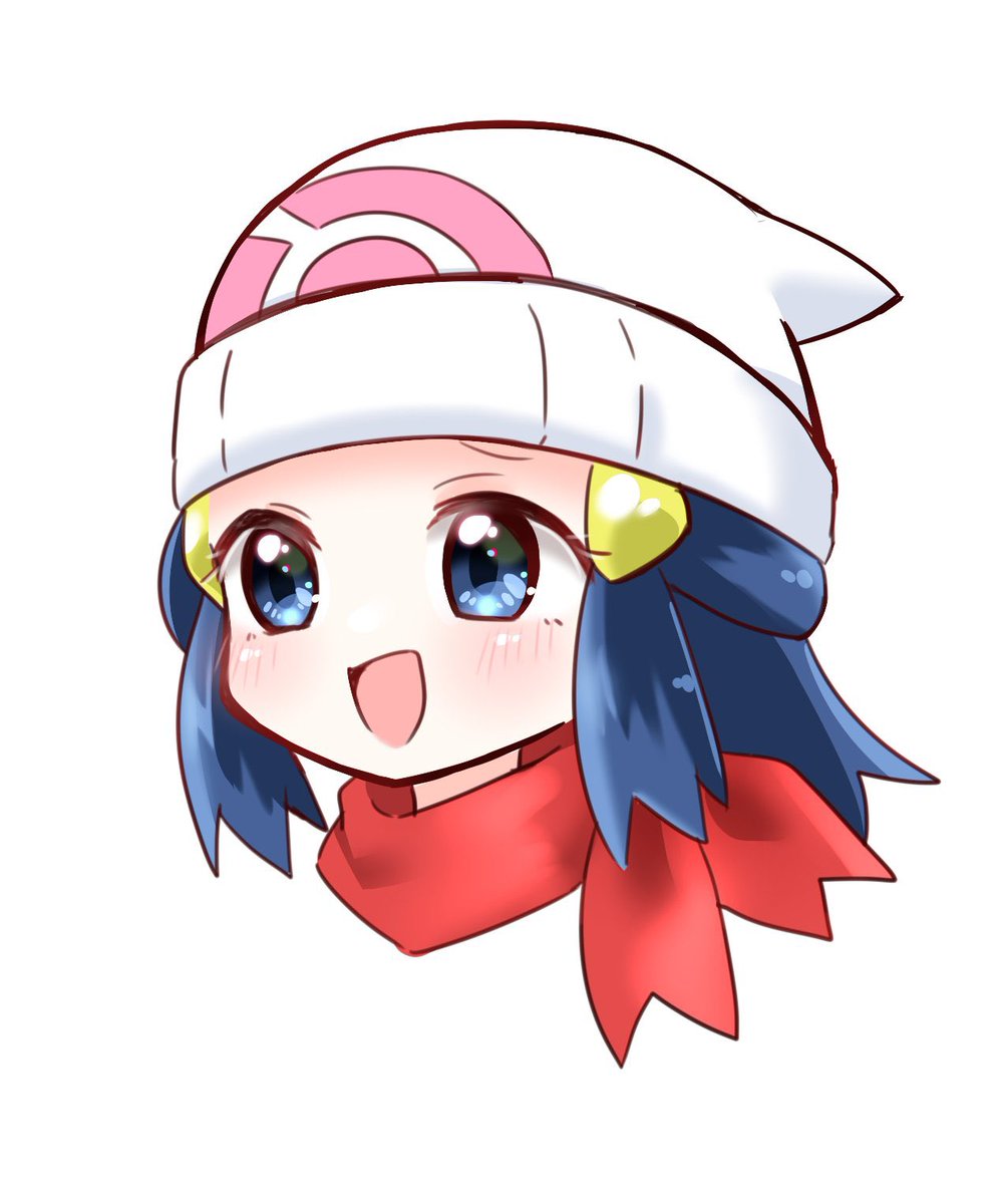 dawn (pokemon) 1girl solo hat smile blue eyes open mouth scarf  illustration images