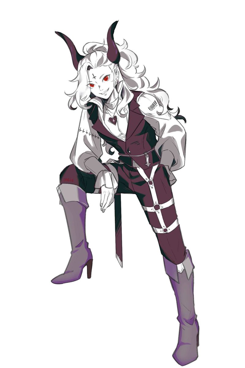 KC_7385's tweet photo. This look turned out better than I expected! 😍😍😍
What if Satan has ponytail and wear Gehenna general's uniform.
#WHB
#whatinhellisbad 
#Satan https://t.co/0yCVQSfvbZ