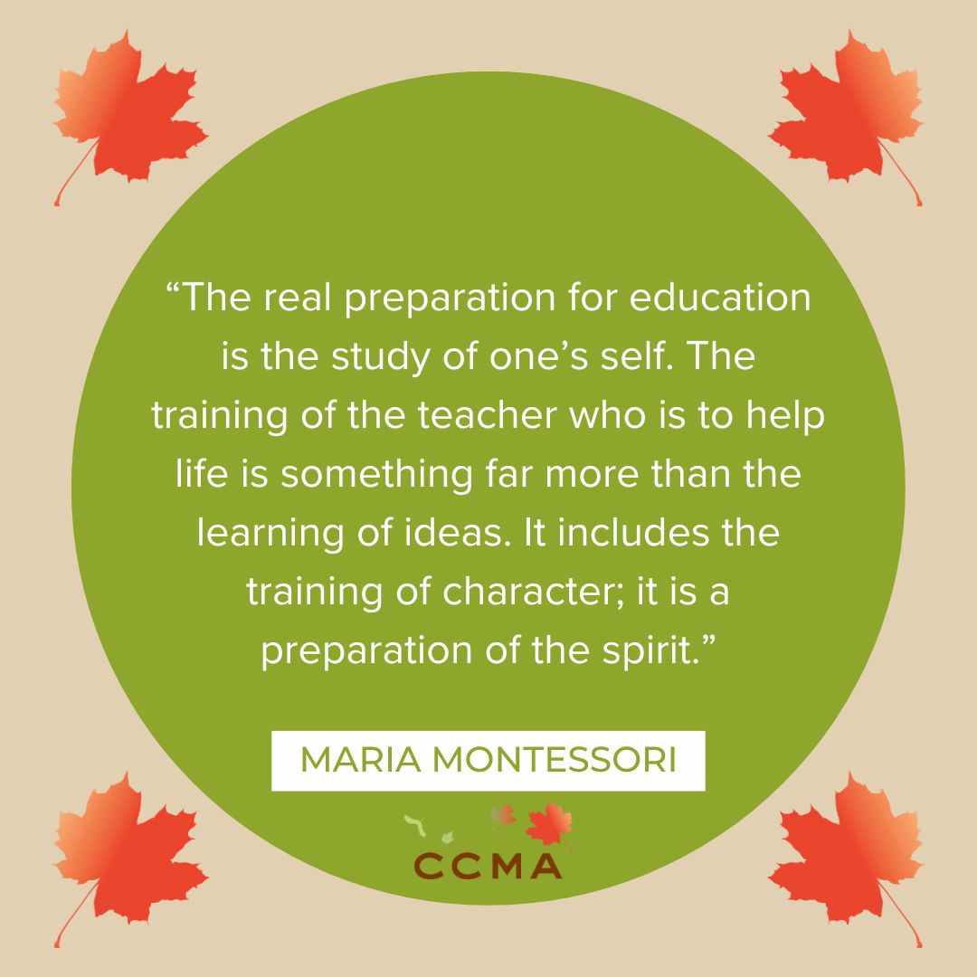 ✨📚True education begins within. Maria Montessori reminds us that the journey of learning starts with understanding oneself, shaping character, and nurturing the spirit. #SelfStudy #MontessoriCanada #MontessoriWisdom #MontessoriEducation