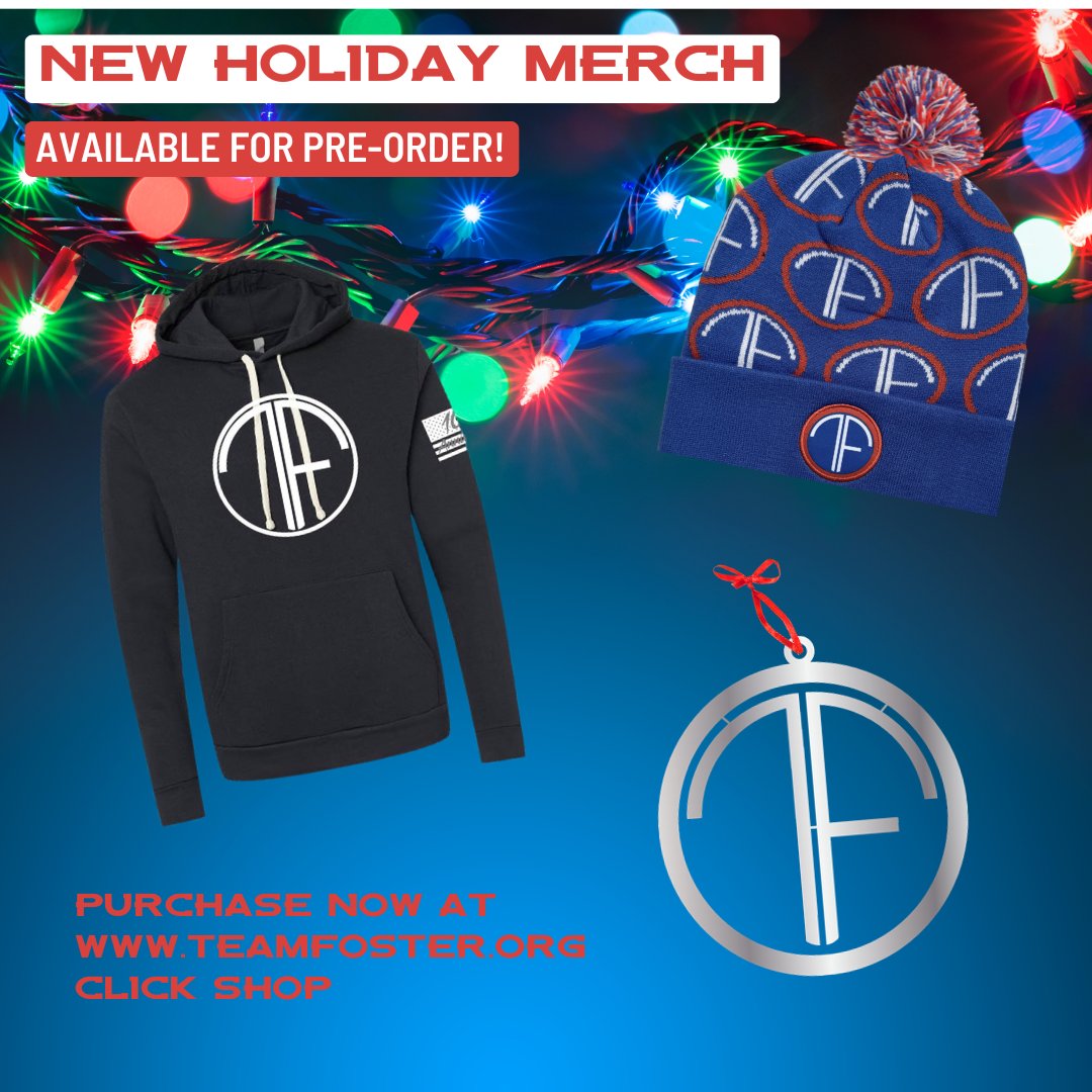 Exciting News! Our holiday merch is NOW available for pre-order. Shop now at TeamFoster.org and CLICK SHOP to secure your festive favorites!! All preorder items are expected to ship the second week of December and be on your doorstep in time for the holidays!