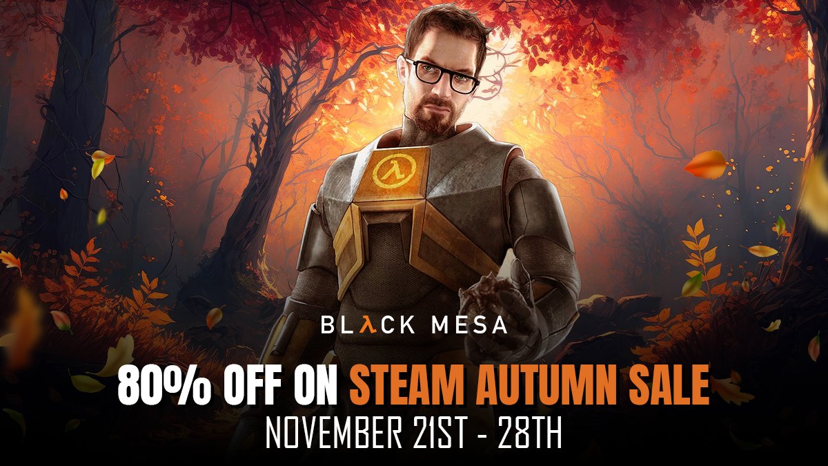 Don’t let the facility FALL into the hands of the invaders! 🔥

Secure your path to the #BlackMesa Research facility, and snatch it at 80% #SteamAutumnSale #discount.

Offer ends on November 28th! 🎮

bit.ly/BlackMesaSteam

#CrowbarCollective #HalfLife #Valve #Sale