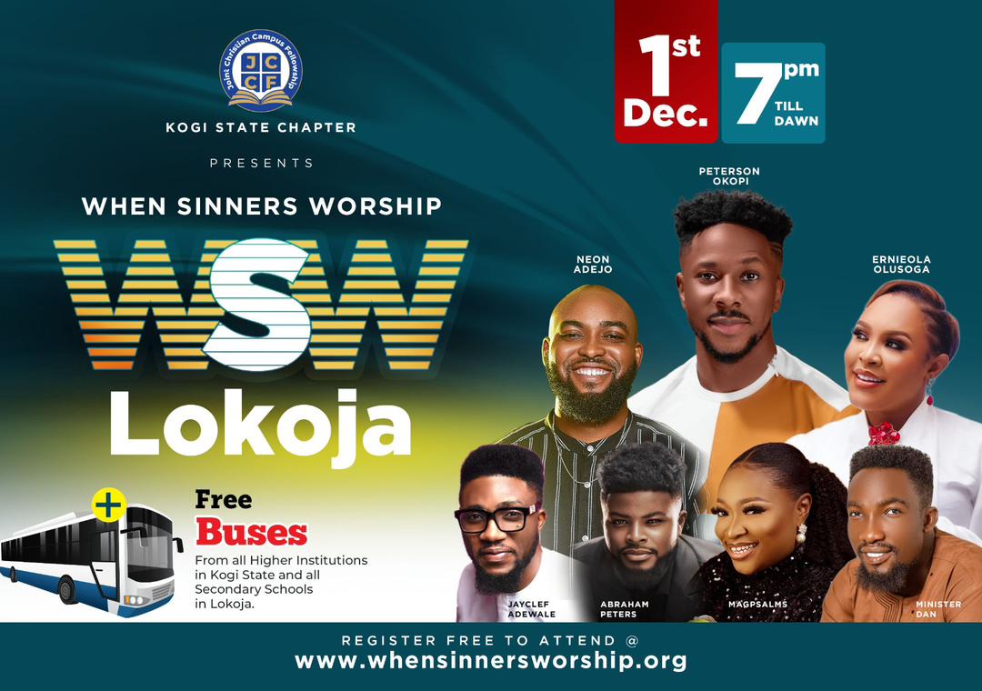 Kogi State, get ready to welcome the distinguished Minister for When Sinners Worship your guest of honor! @okopi_peterson @ernieolaolusoga @neonadejo @magpsalms @neonadejo @iam_ministerdan @jayclef_Adewale #wsw #whensinnersworship
