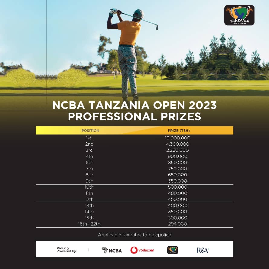 This year the prizes are bigger and Better! NCBA Tanzania Open is a tournament not to be missed. @nsc_bmt @wizara_ya_michezo @ncbabanktz @vodacomtanzania @mwananchi_official #golf #ncbaopen2023 #TanzaniaGolfUnion #TGU