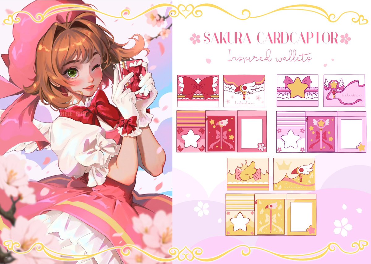 Sakura CardCaptor inspired wallets✨ ➡️ Retweets, comments, bookmarks and favs are greatly appreciated 💖 I present to you my very first big project! I'm working on wallets inspired by one of my favorite series from my childhood: Sakura CarCaptor 🌸 More info bellow ⬇️