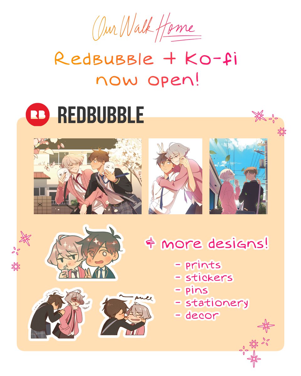 furanc0's tweet photo. hey, you can now support Our Walk Home on my Redbubble shop and on Ko-fi with tips! 🍂🌸🥰 (lịnks in bio!) https://t.co/PAPFA4o8wM