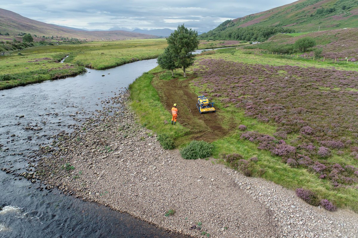 A genuinely beautiful day on the Kinveachy Estate, near Boat of Garten.😁 Our team were out looking for new sites where the 'Flailbot' can be used to encourage natural regeneration.🌱 We are excited to announce that we will be expanding this technique to other areas soon. 🥳