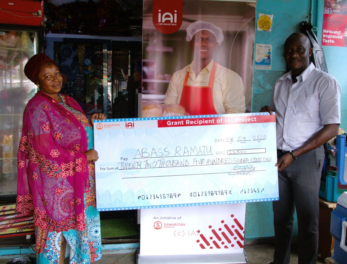 IaminvestibleGh's tweet photo. After pitching her business, Ramatu received 3 months of business advisory support through the I AM Investible project facilitated by Samaritan Angels Limited to grow her business.
1/2 https://t.co/d7ENn2f9oq