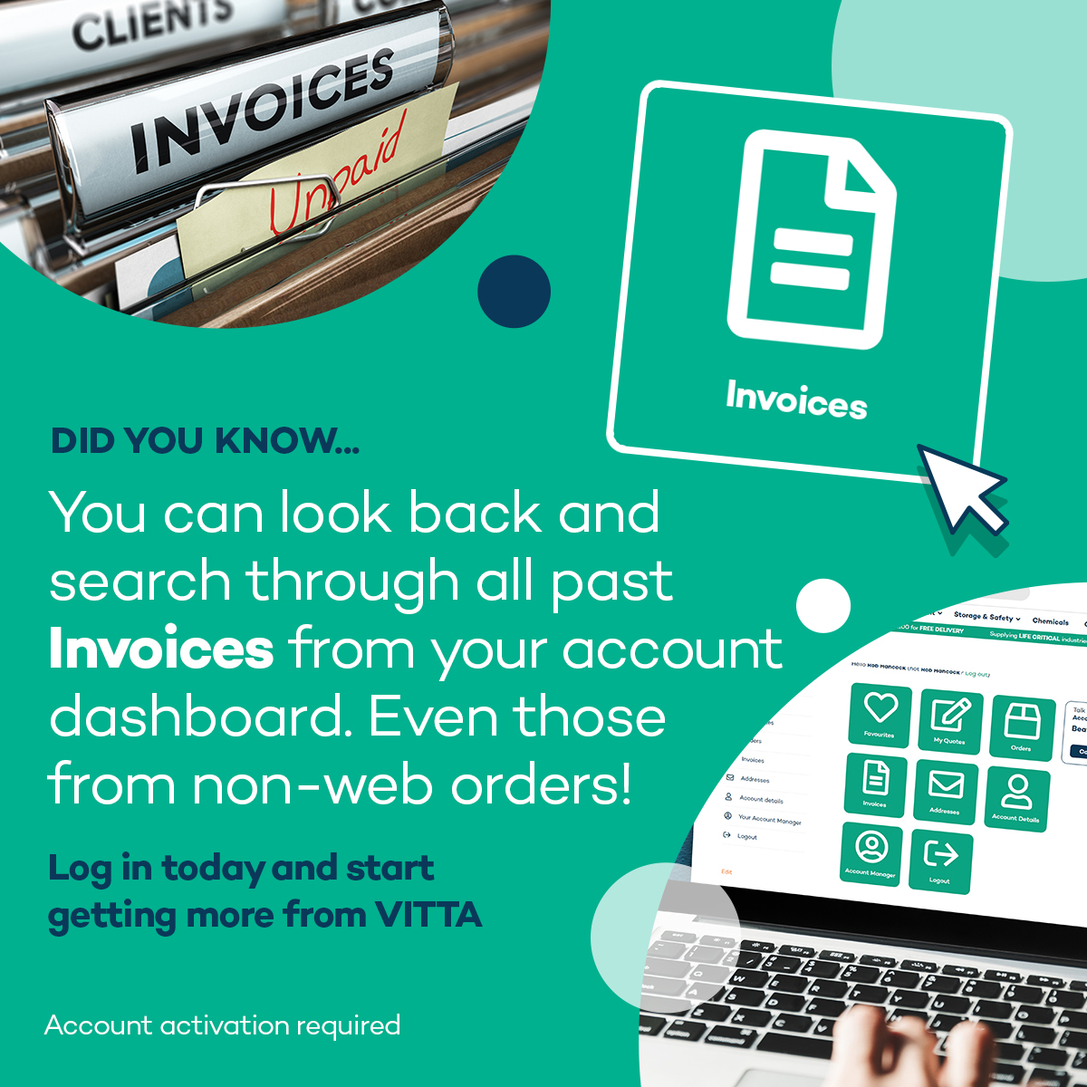 VITTAScientific's tweet photo. Did you know... You can effortlessly track and search through all past invoices, even from non-web orders, via your account dashboard?

Log in today and start getting more from VITTA 👉 https://t.co/5CKh8Au6AA  

#science #accountmanagement #laboratorylife