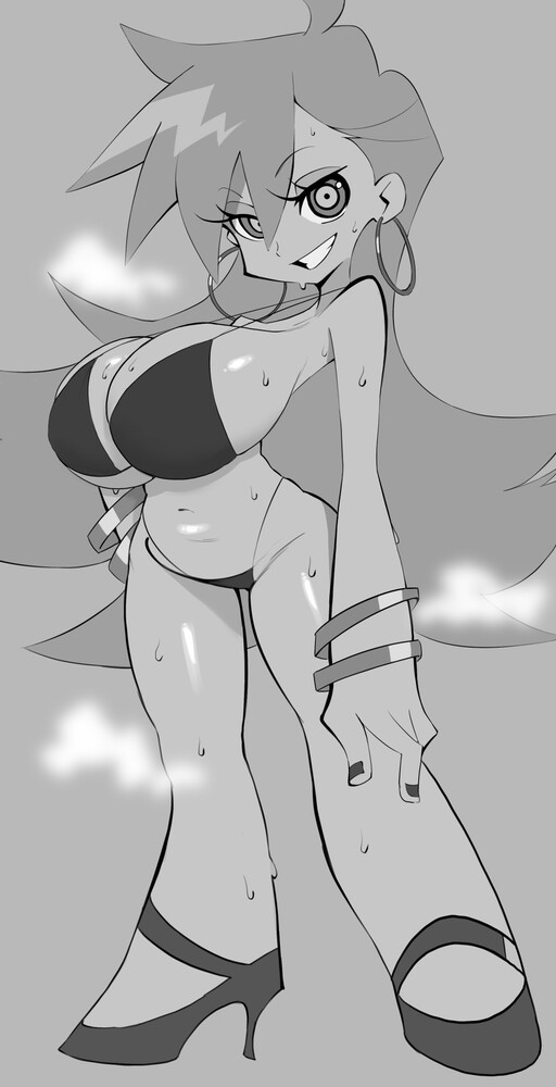 While <a href="/vulgaritysweets/">𝓢𝐭𝐨𝐜𝐤𝐢𝐧𝐠 𝓐𝐧𝐚𝐫𝐜𝐡𝐲</a> glares, Panty smiles, gaining attraction purposely for that "goal" she has in mind, putting Stocking in it too. She doesn't want to fuck them all by herself.