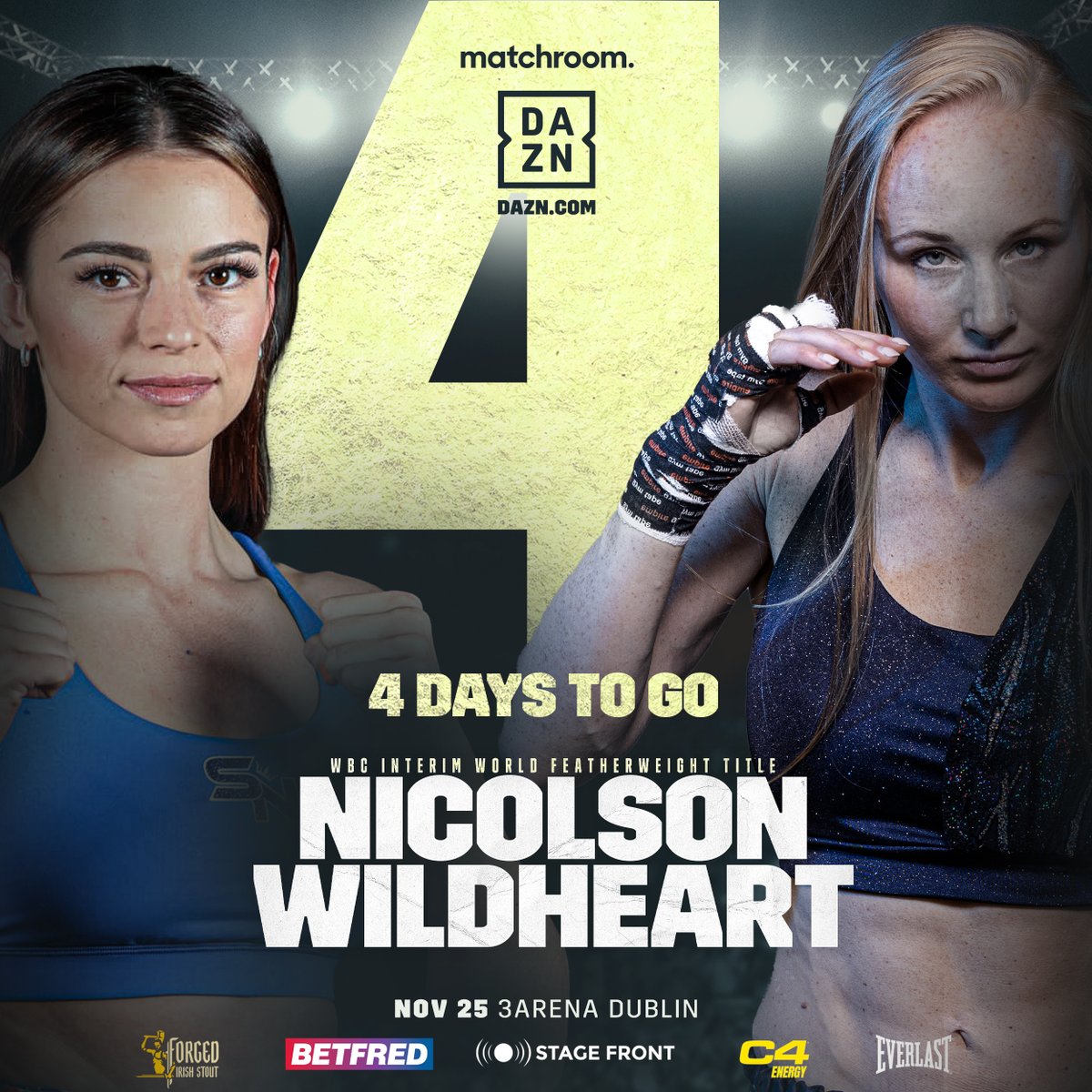 MatchroomBoxing's tweet photo. Defending her WBC Interim World Featherweight Title this Saturday in Dublin 🛡️ @skyebnic 

#NicolsonWildheart | @DAZNBoxing | #CameronTaylor2 https://t.co/KqCoi9JNvA