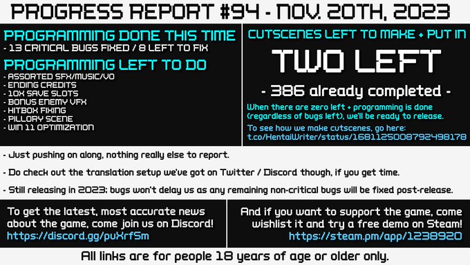 Bi-Weekly Progress Report #94 for Future Fragments!   More for this update is on Discord, at; https://t<a href="/tag/animeexpo"class="tags"><span>#animeexpo</span></a><a href="/tag/denpasoft"class="tags"><span>#denpasoft</span></a><a href="/tag/animeexpoartistalley"class="tags"><span>#animeexpoartistalley</span></a>