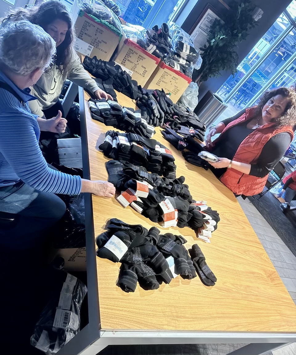 In the spirit of giving, Dunkin' Park hosted Footwear with Care this weekend. Boots, socks, and a dose of community love – because every step matters 🫶🏼