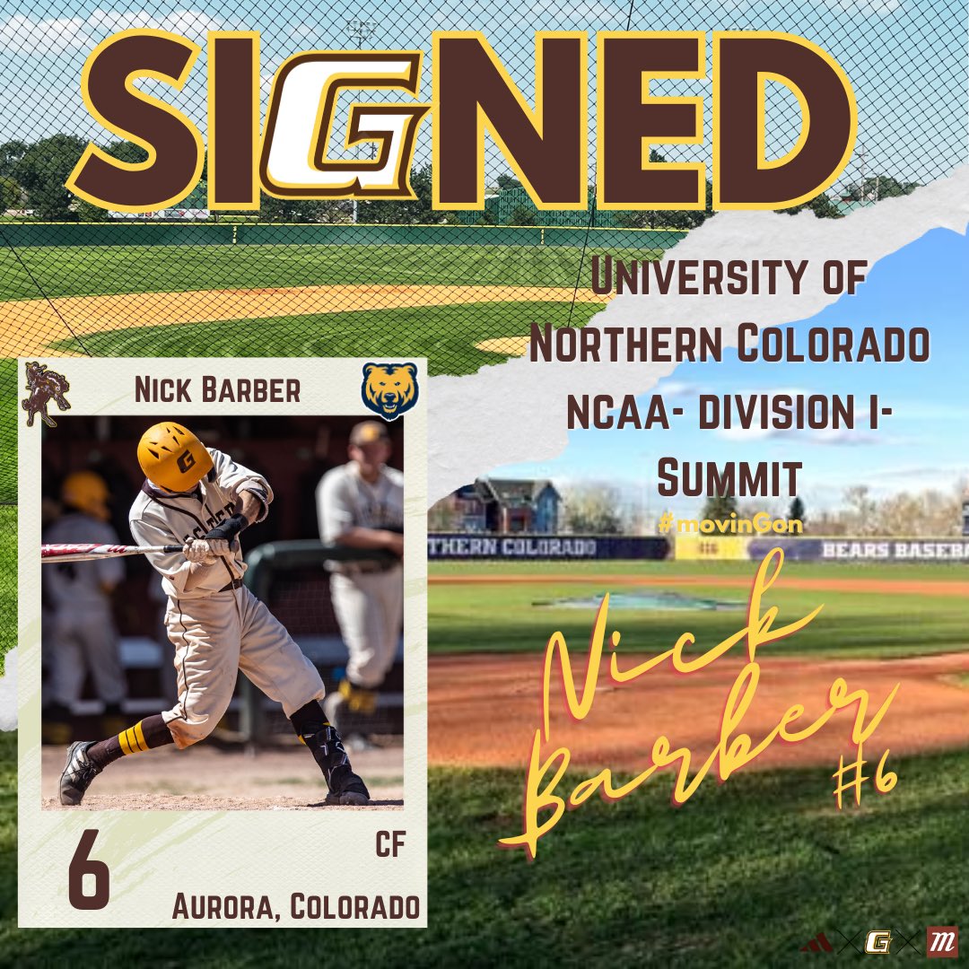 <a href="/6Nbarber/">Nick Barber</a> is coming home! Congratulations to the Barber Family and Colorado natives on their commitment to play Division- I baseball at the University of Northern Colorado.  🤠🔜🐻

#movinGon x #RoadWarriors