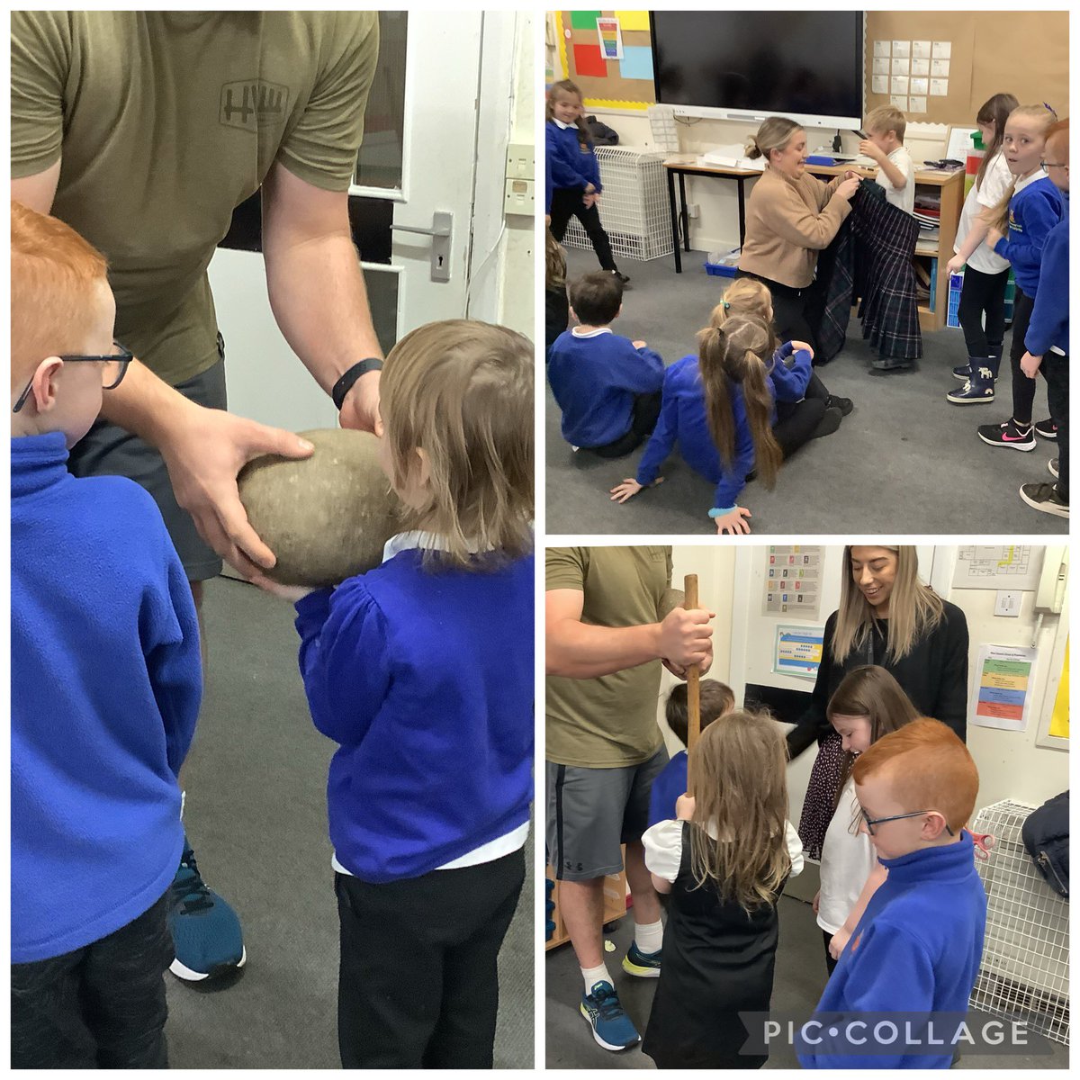Miss_McGowan_'s tweet image. We had a lovely visit today from Kyle, Andy and Mrs Georgeson who talked to us all about their careers in construction, the NHS and the Highland Games. Thank you for taking the time time to speak with us! @MissTolandADLC #worldofworkweek #exploremoreatADLC