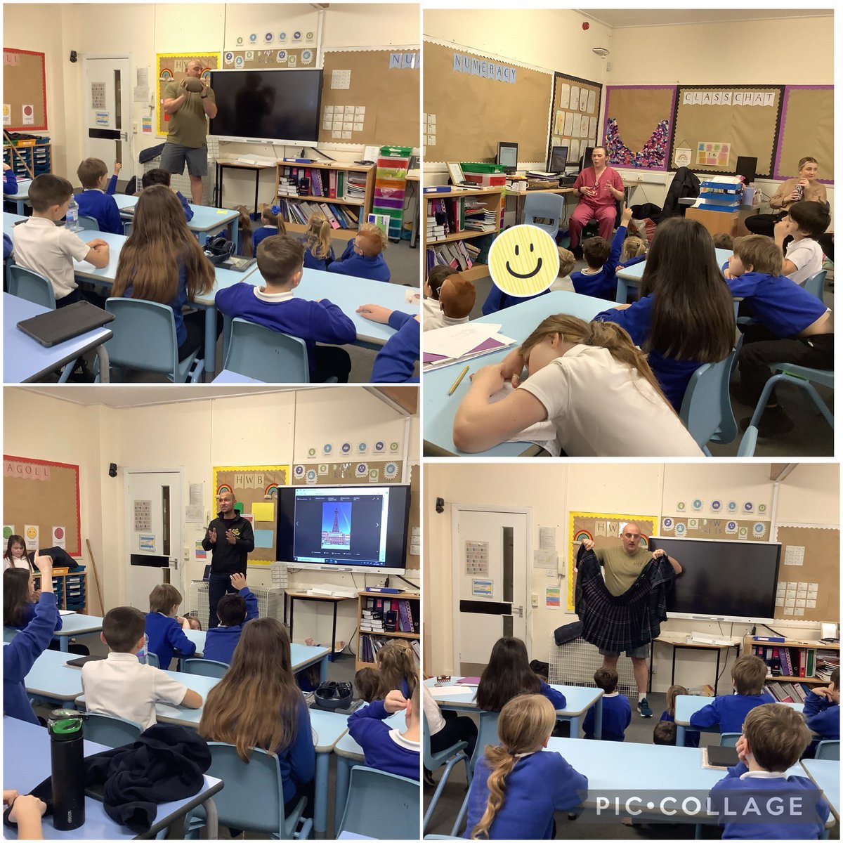 Miss_McGowan_'s tweet image. We had a lovely visit today from Kyle, Andy and Mrs Georgeson who talked to us all about their careers in construction, the NHS and the Highland Games. Thank you for taking the time time to speak with us! @MissTolandADLC #worldofworkweek #exploremoreatADLC