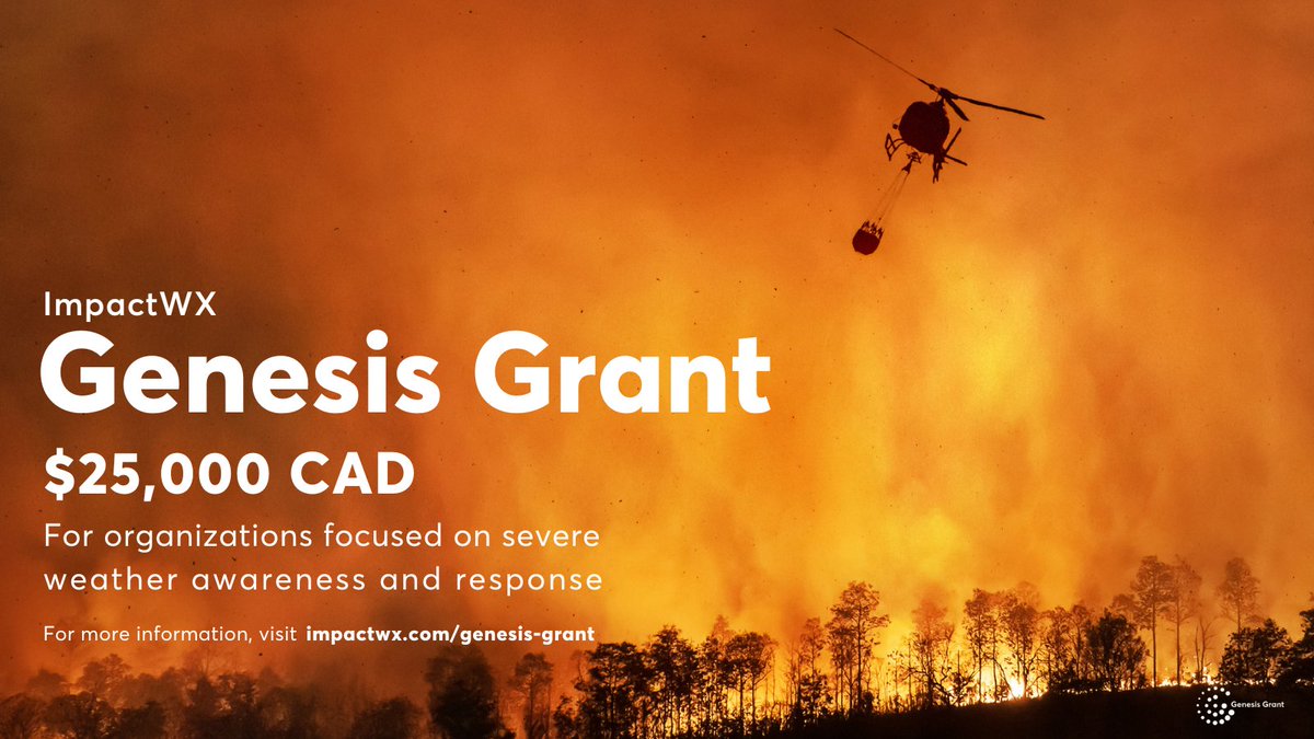 ImpactWX Genesis Grant is back! After a successful first year, we're ready for another round of supporting organizations focusing on severe weather response. 🌪️💡 🗓️Applications are open until Sunday, January 14 impactwx.com/genesis-grant #ImpactWX #GenesisGrant #SevereWeather