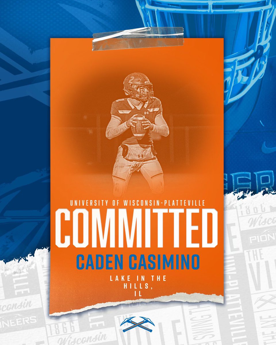 Proudly announcing my commitment to play football at UW-Platteville! I’m very grateful for everyone that helped me get to this point and to continue to play the sport I love. #SwingtheAxe @Ryan_Munz @CoachR_Bailey @CoachSheehan12 @UWPlattFootball @Coach_Fontana @ThrowItDeep