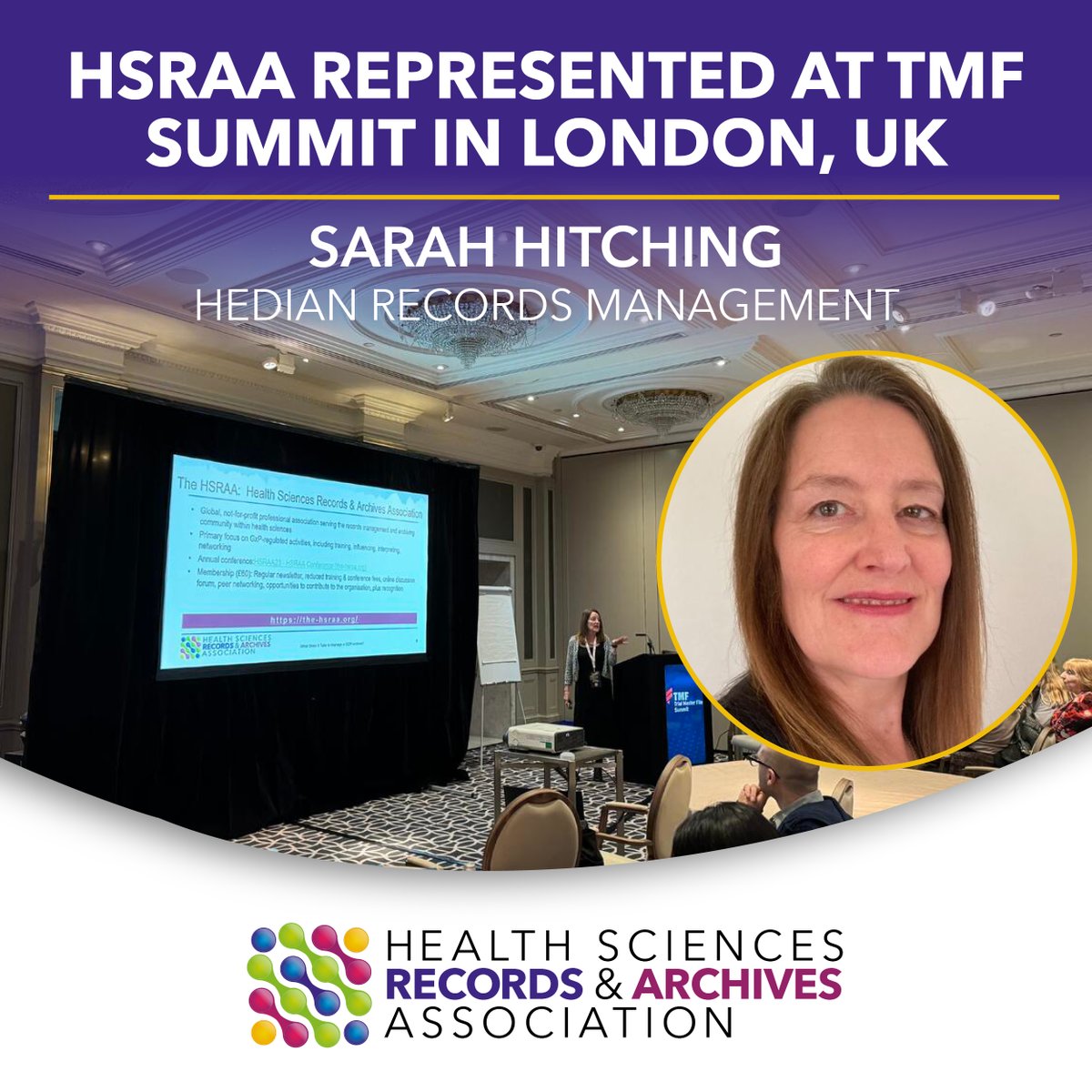 TheHSRAA's tweet photo. Thank you to Sarah Hitching (Hedian Records Management) who represented The HSRAA at the Fierce European Trial Master File Summit earlier this month.

Sarah delivered the workshop ‘What Does it Take to Manage a GCP Archive’.

#archiving #HSRAA #TMF #TrialMasterFile #TMFSummit https://t.co/sMyHTHlILJ