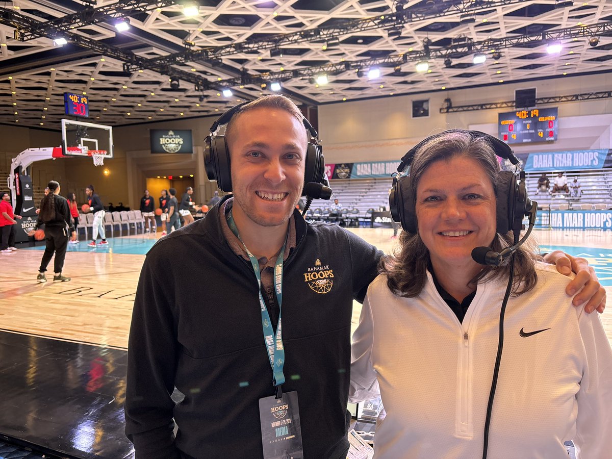 SamPHyman's tweet photo. A 5-pack of games today starts with @UGA_WBB vs. @CULionsWBB

@BahaMarHoops 🦩🏀🇧🇸
@CoachBethDunk 🎙️ https://t.co/K0UOfwG6dm
