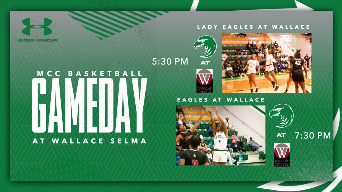 GAMEDAY. @MCCEaglesWBB and @MCCEaglesBBALL head to Selma, AL, tonight for games vs Wallace State. The Ladies tip off at 5:30pm followed by the men at 7:30 pm. #mcceagles #findyourwings