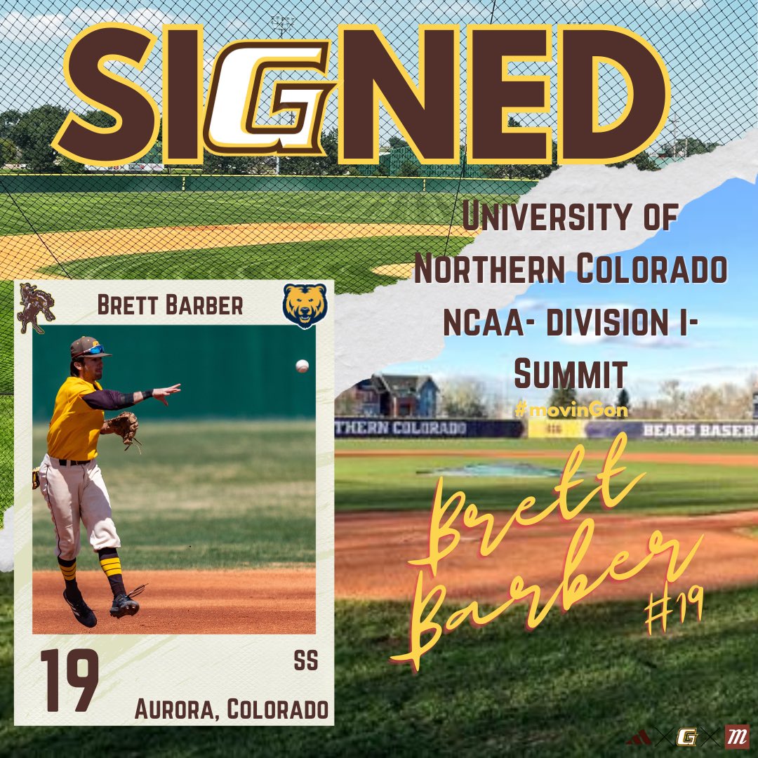 Two more years in gold for <a href="/Brett_Barber_14/">Brett Barber</a> ! Congratulations to this Colorado Native and the rest of the Barber Family on their decision to return home and call the University of Northern Colorado home for the next two years 🤠🔜🐻

#movinGon x #RoadWarriors