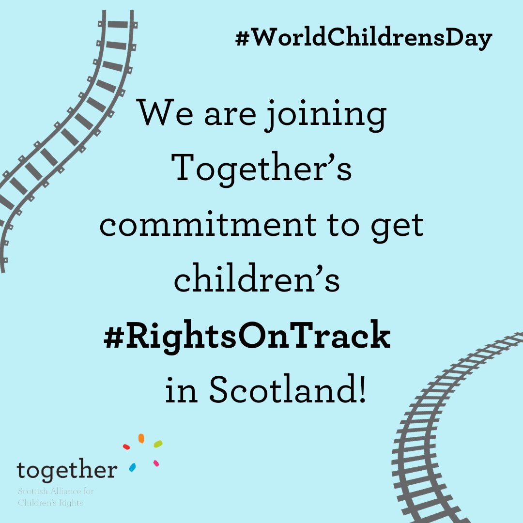 We’re proud to support @together_sacr’s #RightsOnTrack campaign, launched today to mark #WorldChildrensDay

We want to see progress from @UNChildRights1 about children's right to play!

Find out more about how you can get involved here: 

togetherscotland.org.uk/news-and-event…