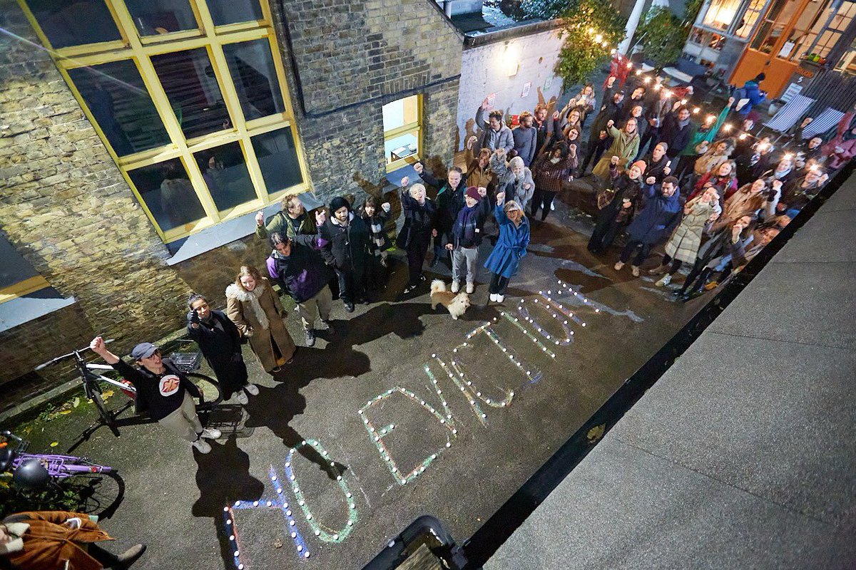 WCDG6's tweet photo. Baroness Kate Hoey appeared at Old Paradise Yard ‘No evictions’ party last week, where 30 local small businesses face ruin as the result of vindictive action by @GSTTFoundation forcing people out before Xmas (while granting the Farm a year’s extension). “Disgraceful” - Kate Hoey https://t.co/DGz1iPIHZN