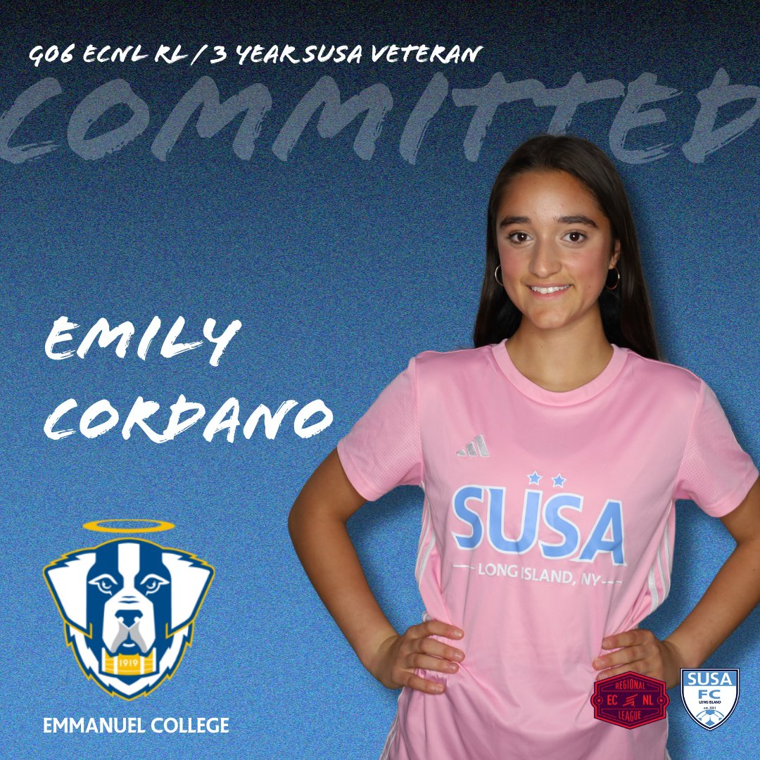 susa_academy's tweet image. Congratulations to Emily Cordano, SUSA 2006 ECNL RL, on committing to Emmanuel College. Emily has been with SUSA for 3 years, and we look forward to seeing her continue both her academic and athletic career at Emmanuel! @Emmanuel_College @Sports_Recruits #srcommit