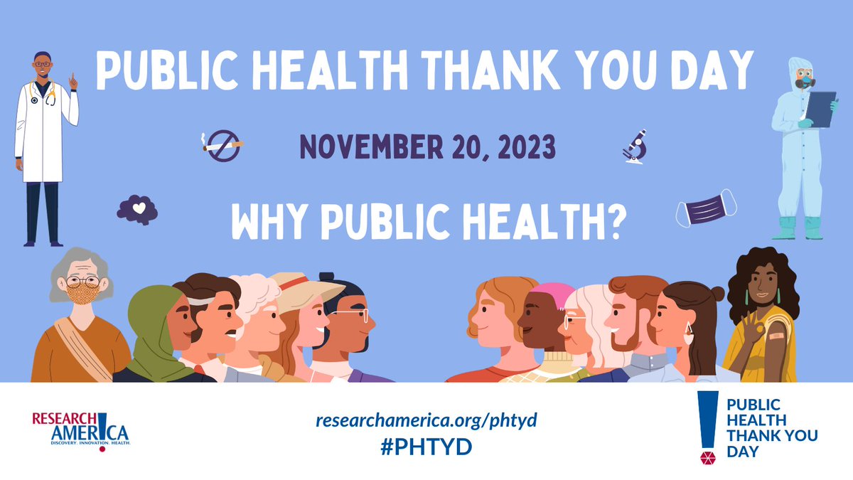 #Publichealth professionals work in countless ways to promote and protect health. From ensuring access to healthy foods to outbreak prevention, they work tirelessly to make sure we all can live longer, healthier lives. Today, we focus on #WhyPublicHealth matters. #PHTYD