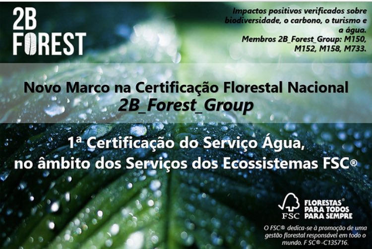 2bforest's tweet photo. New Portuguese Milestone: 1st Water Service Certification, within the scope of FSC® Ecosystem Services

https://t.co/pHSCBIyfgc https://t.co/cIATocAM6x
