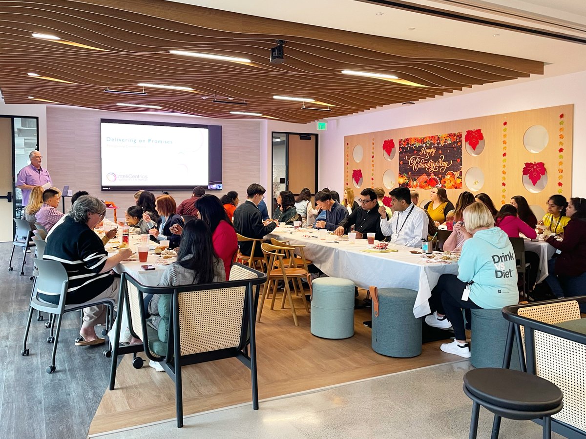 IntelliCentric's tweet photo. Last week we held a joint celebration of Diwali and Thanksgiving. We also took the opportunity to recognize some employees' key milestones at work. Every day, we are thankful for our incredible team who works tirelessly to serve our customers. #GiveThanks https://t.co/gExudXLFWe